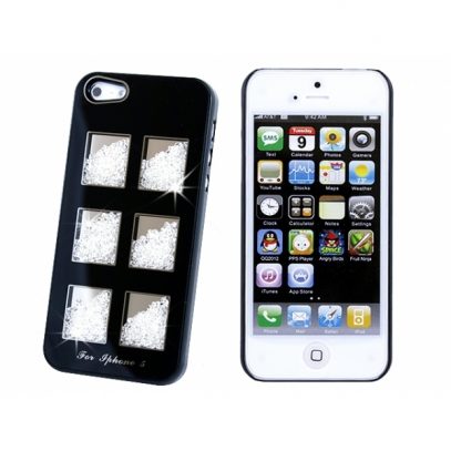 Apple iPhone 5 Musta Kuori Valkoisilla Kivillä