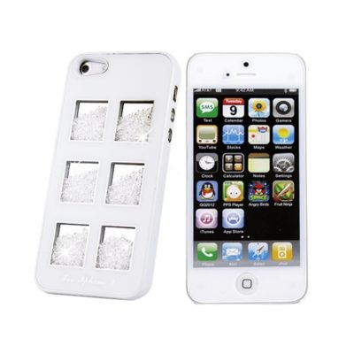 Apple iPhone 5 Valkoinen Kuori Valkoisilla Kivillä