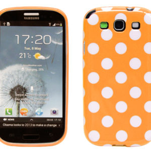 Samsung Galaxy S3 Oranssi Kuori Valkoisilla Pisteillä
