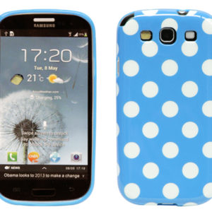 Samsung Galaxy S3 Sininen Kuori Valkoisilla Pisteillä