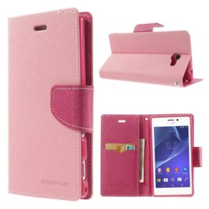 Sony Xperia M2 Vaaleanpunainen Fancy Lompakko Suojakuori