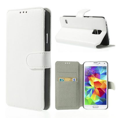 Samsung Galaxy S5 Valkoinen Läppä Suojakotelo