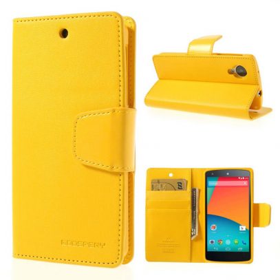 LG Nexus 5 Keltainen Sonata Lompakkokotelo
