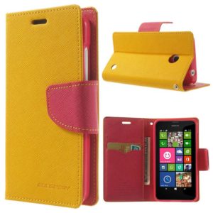 Nokia Lumia 630 / 635 Keltainen Fancy Lompakkokotelo