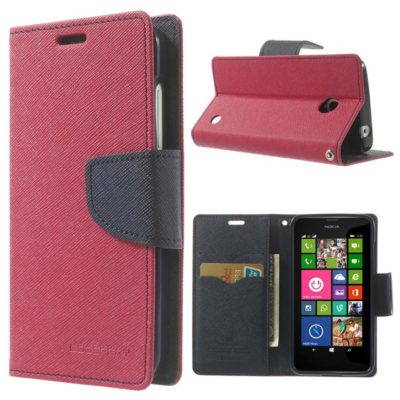 Nokia Lumia 630 / 635 Pinkki Fancy Lompakkokotelo