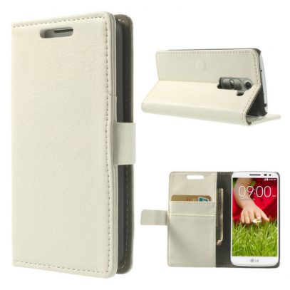 LG G2 Mini Valkoinen Lompakkokotelo Suoja