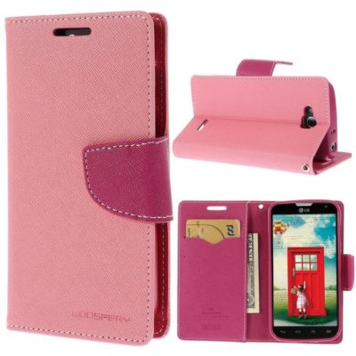 LG L90 Vaaleanpunainen Fancy Lompakko Suojakuori