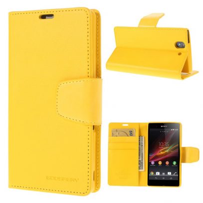 Sony Xperia Z Keltainen Sonata Lompakko Suojakuori