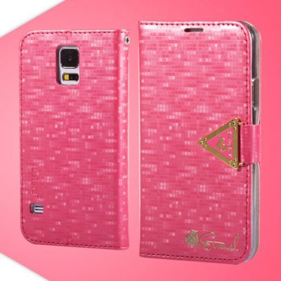 Samsung Galaxy S5 Pinkki Leiers Suojakotelo