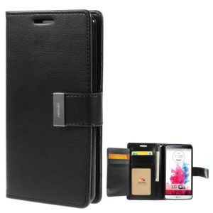 LG G3 Musta Rich Diary Lompakkokotelo Suoja