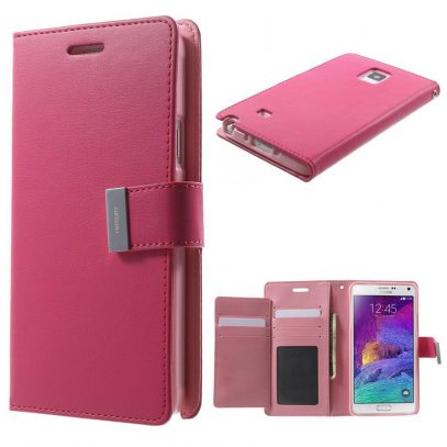 Samsung Galaxy Note 4 Pinkki Rich Diary Kotelo