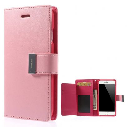 Apple iPhone 6 Vaaleanpunainen Rich Diary Kotelo