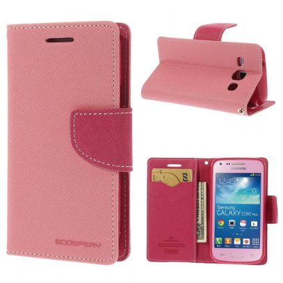 Samsung Galaxy Core Plus Vaaleanpunainen Fancy Kotelo