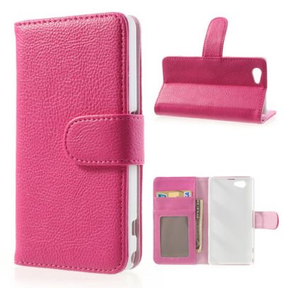 Sony Xperia Z1 Compact Pinkki Lompakko Suojakuori