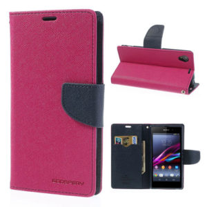 Sony Xperia Z1 Pinkki Fancy Lompakko Suojakotelo