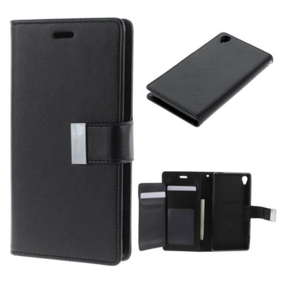 Sony Xperia Z3 Musta Rich Diary Lompakkokotelo