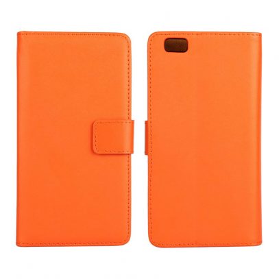 Huawei P8 Lite Oranssi Nahka Lompakkokotelo