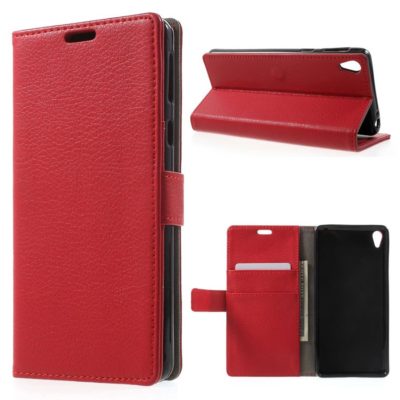 Sony Xperia E5 Suojakotelo – Punainen Lompakko