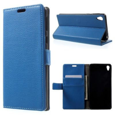 Sony Xperia E5 Suojakotelo – Sininen Lompakko