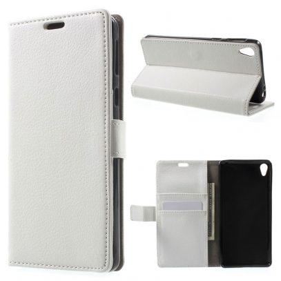 Sony Xperia E5 Suojakotelo - Valkoinen Lompakko