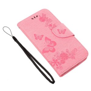 Huawei Honor 8 Lite Kotelo Perhonen Vaaleanpunainen