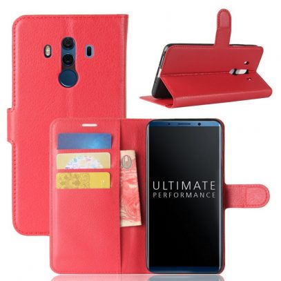 Huawei Mate 10 Pro Lompakkokotelo Punainen
