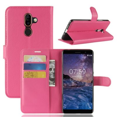 Nokia 7 Plus Suojakotelo PU-Nahka Pinkki