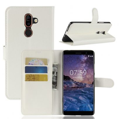 Nokia 7 Plus Suojakotelo PU-Nahka Valkoinen