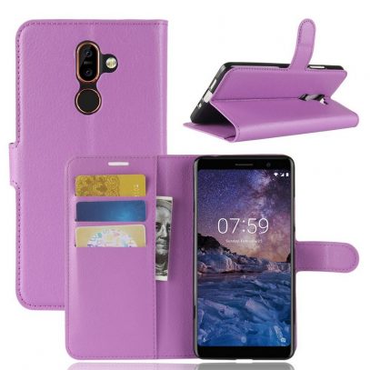 Nokia 7 Plus Suojakotelo PU-Nahka Violetti