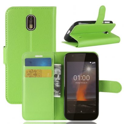 Nokia 1 Suojakotelo Vihreä Lompakko