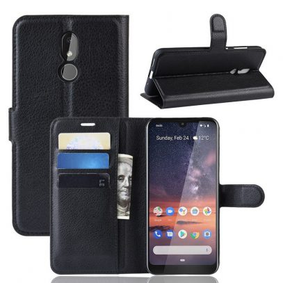 Nokia 3.2 Lompakkokotelo PU-Nahka Musta
