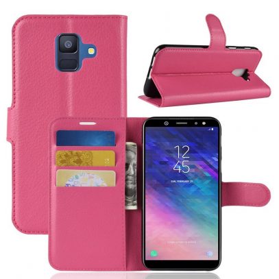 Samsung Galaxy A6 (2018) Kotelo PU-Nahka Pinkki