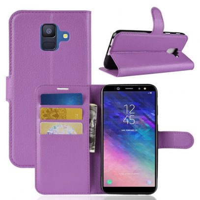 Samsung Galaxy A6 (2018) Kotelo PU-Nahka Violetti