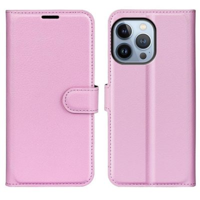 Apple iPhone 14 Pro Kotelo PU-Nahka Vaaleanpunainen