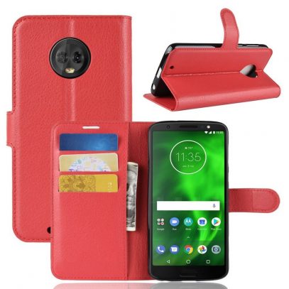 Motorola Moto G6 Suojakotelo Punainen Lompakko