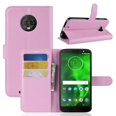 Motorola Moto G6 Suojakotelo Vaaleanpunainen Lompakko
