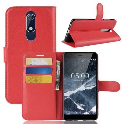 Nokia 5.1 (2018) Lompakkokotelo Punainen