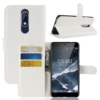Nokia 5.1 (2018) Lompakkokotelo Valkoinen