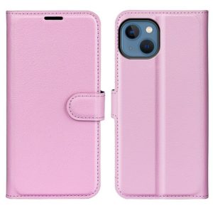 Apple iPhone 14 Plus Kotelo PU-Nahka Vaaleanpunainen