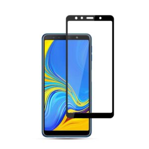 Samsung Galaxy A7 (2018) Täysin Peittävä Suojalasi Musta