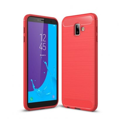 Samsung Galaxy J6+ (2018) Suojakuori Hiilikuitu Punainen