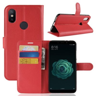 Xiaomi Mi A2 Suojakotelo Punainen Lompakko
