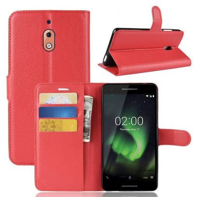 Nokia 2.1 (2018) Suojakotelo Punainen Lompakko