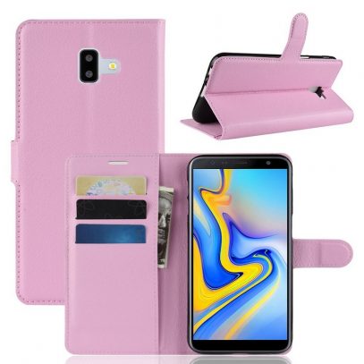 Samsung Galaxy J6+ (2018) Lompakkokotelo Vaaleanpunainen