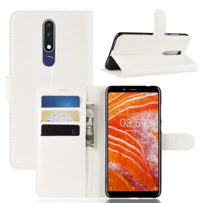 Nokia 3.1 Plus Suojakotelo PU-Nahka Valkoinen