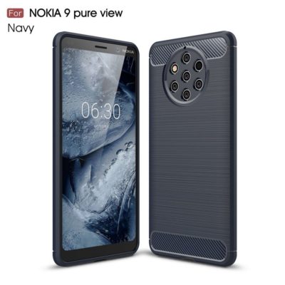 Nokia 9 PureView Suojakuori Hiilikuitu Tummansininen