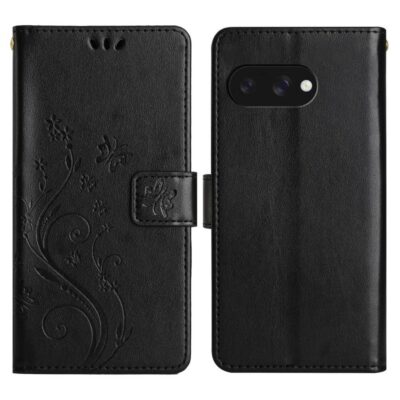 Google Pixel 9a Suojakotelo Kukka Musta