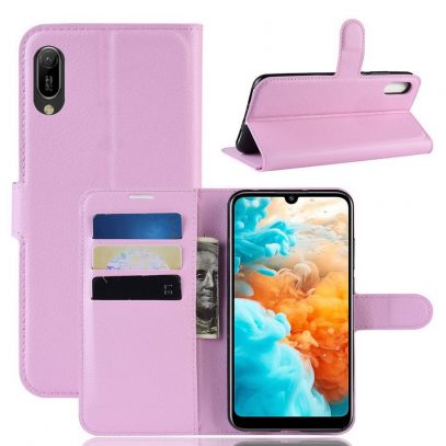 Huawei Y6 (2019) Suojakotelo PU-Nahka Vaaleanpunainen