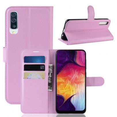 Samsung Galaxy A50 Kotelo PU-Nahka Vaaleanpunainen