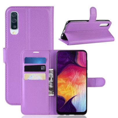 Samsung Galaxy A50 Kotelo PU-Nahka Violetti
